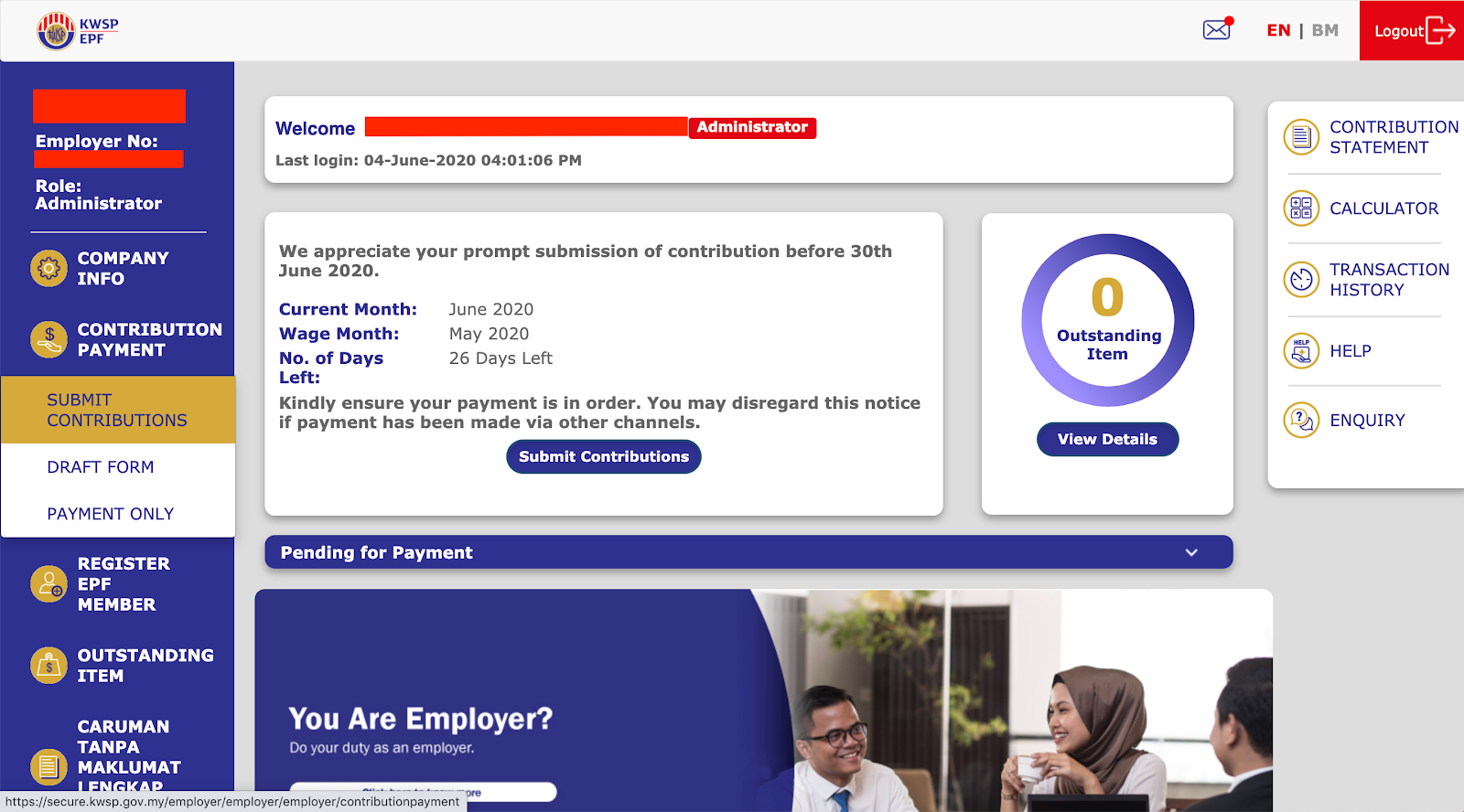 kwsp contribution payment